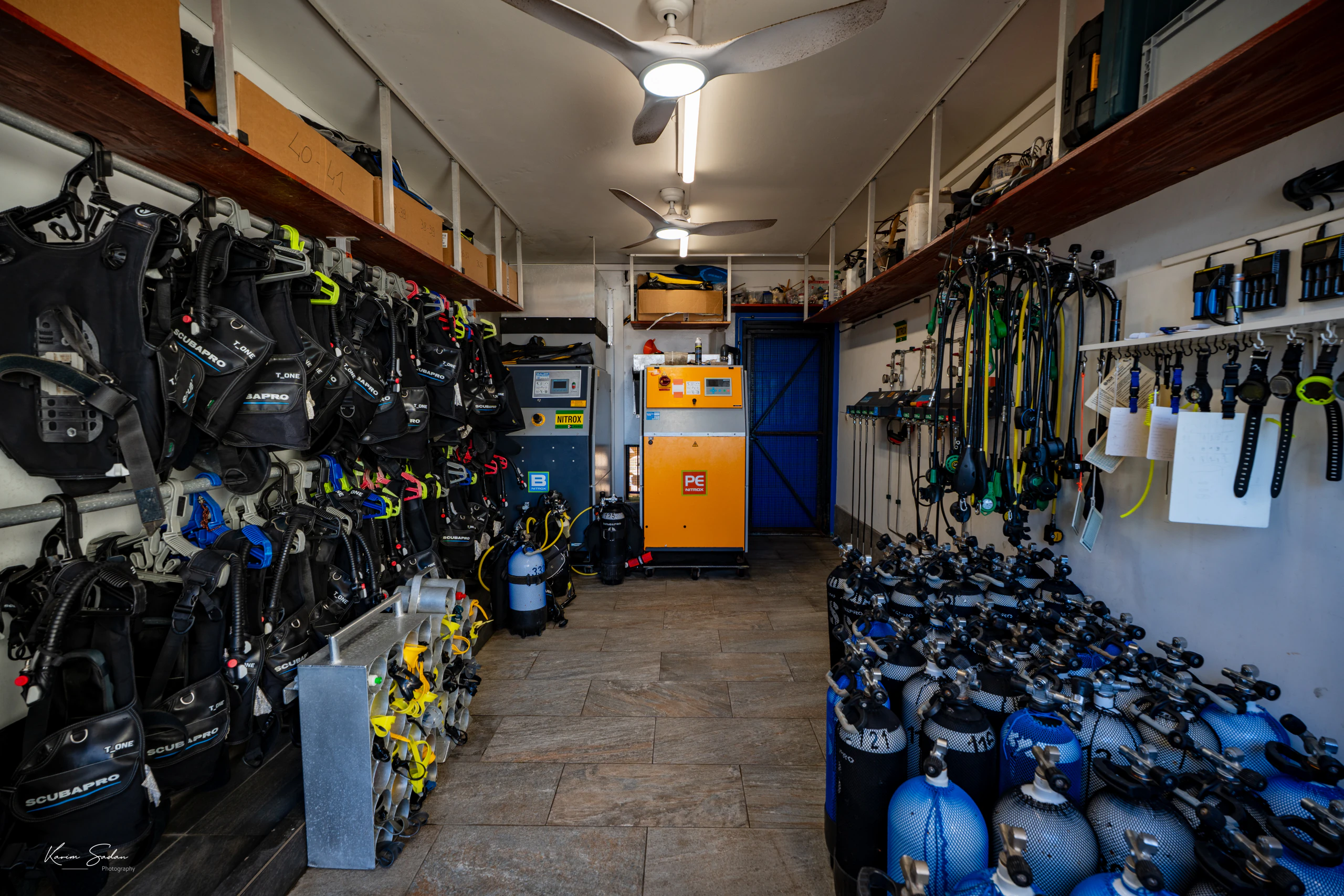 Local matériel — compresseurs Nitrox et équipements