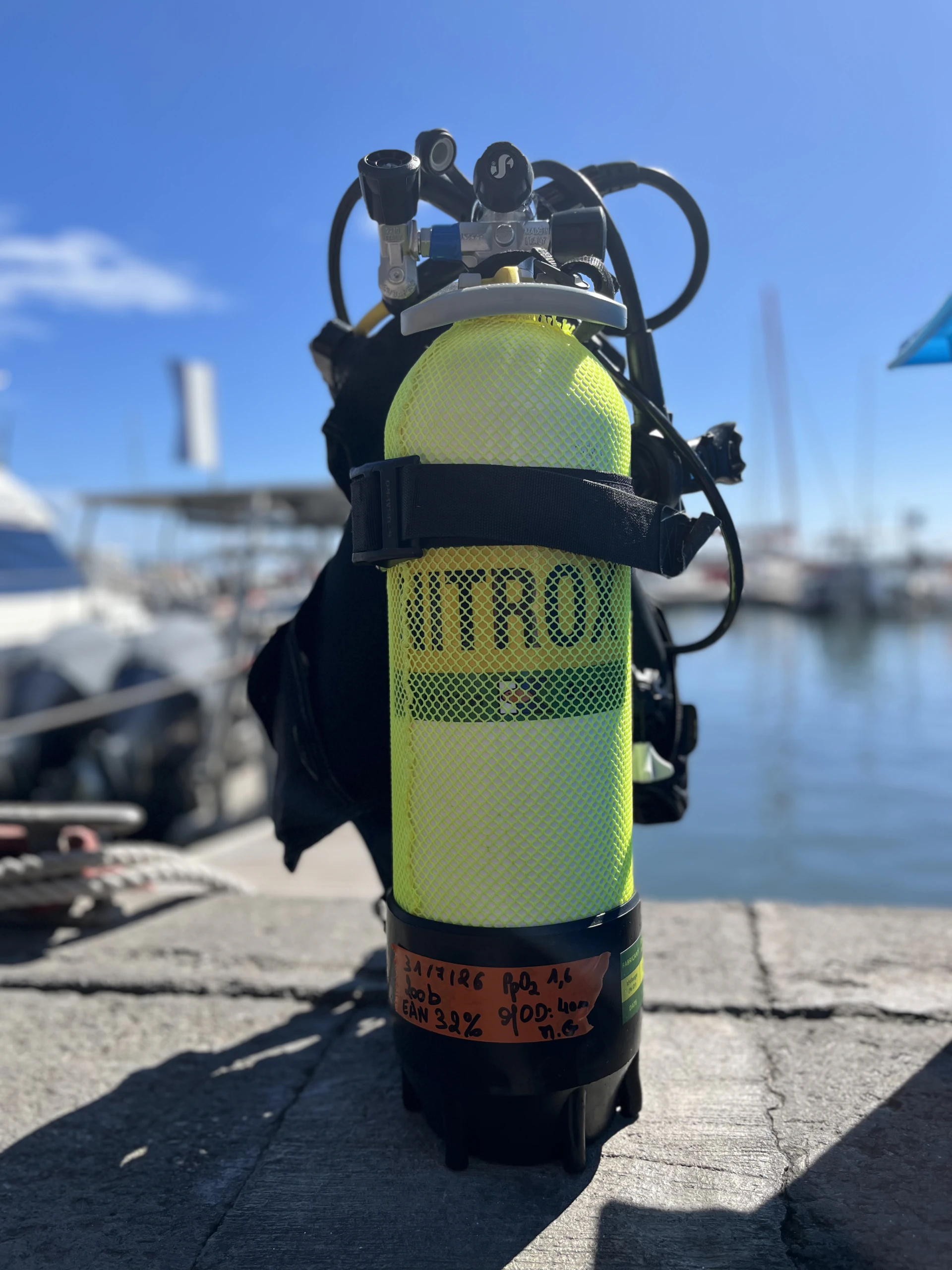 Bloc Nitrox EAN32 — étiquette MOD 40 m